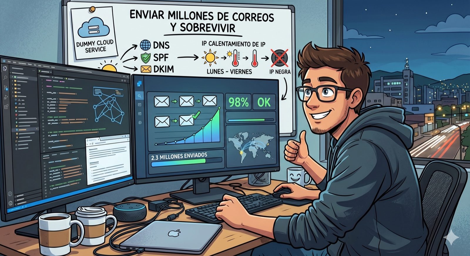 Enviar millones de correos y no morir en el intento